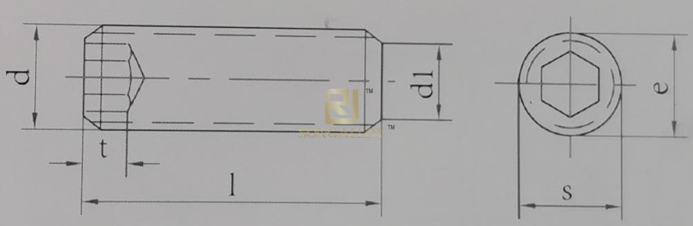DIN913 Especificación de tornillo