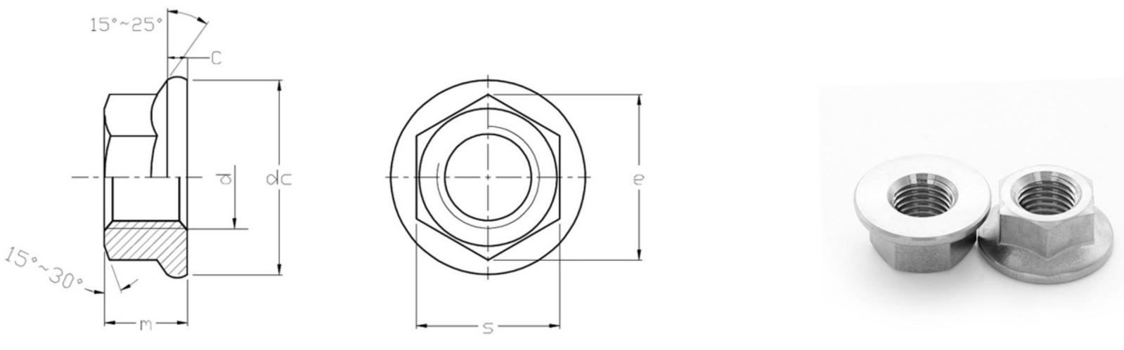 Tuercas hexagonales con reborde ISO 4161